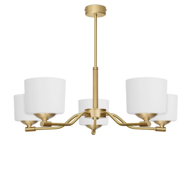 Żyrandol mosiężny modern z ryflowaną rurką EW-S5A