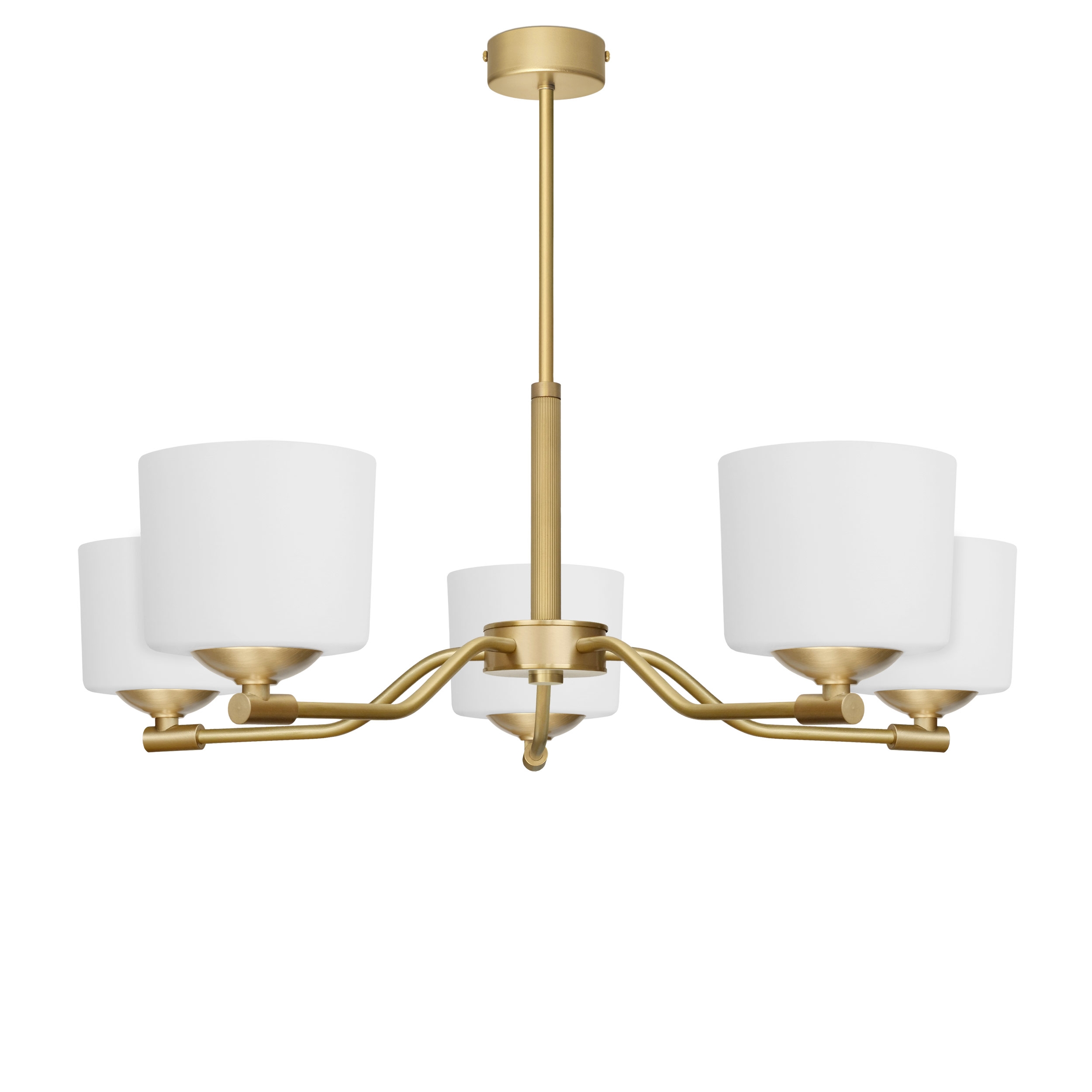 Żyrandol mosiężny modern z ryflowaną rurką EW-S5A